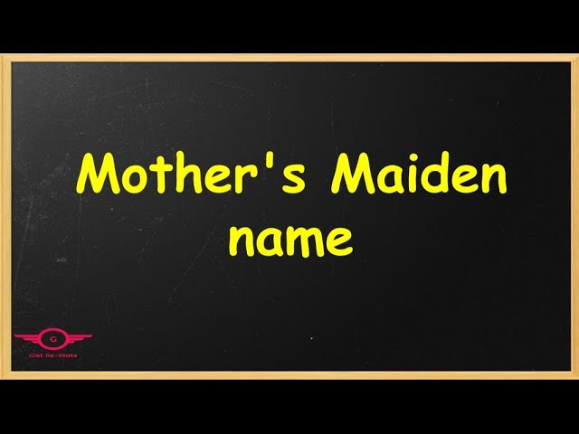 mothers maiden name in tagalog example