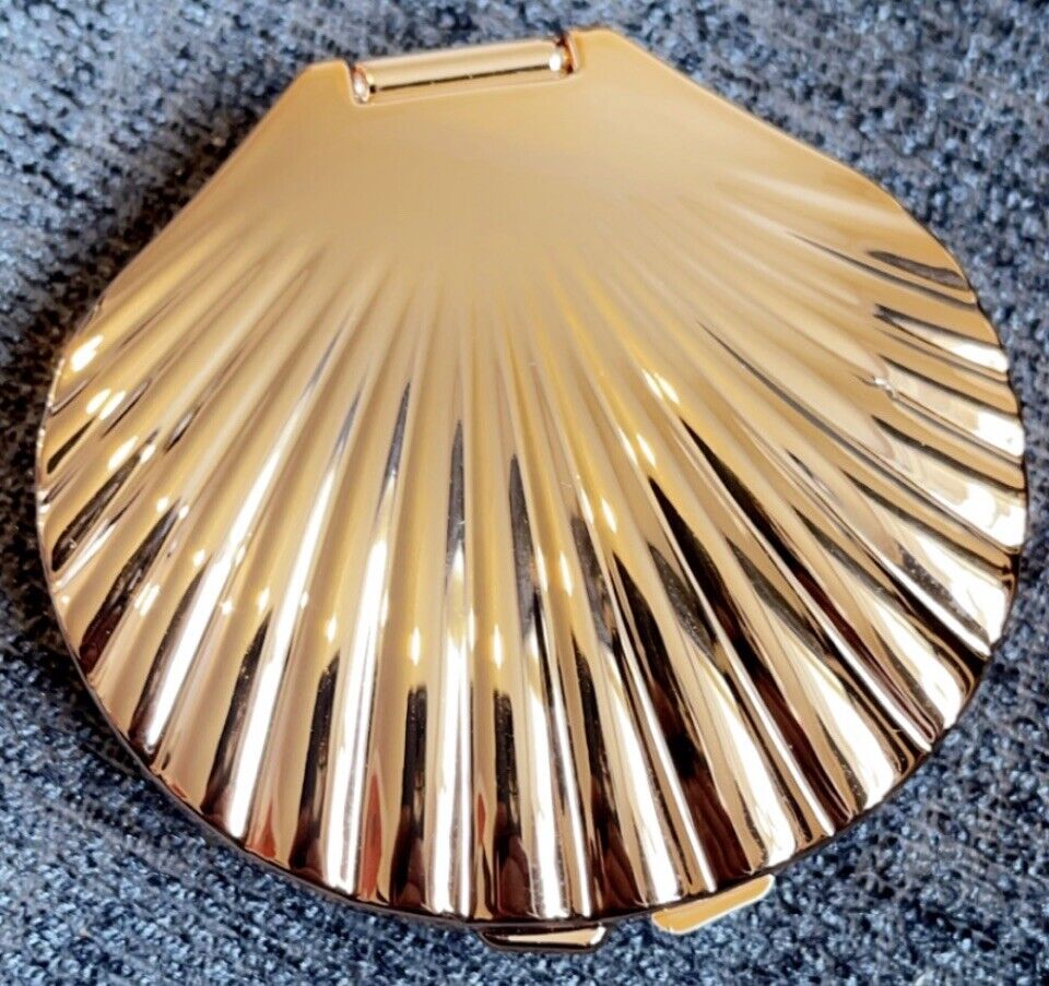 gold shell compact mirror