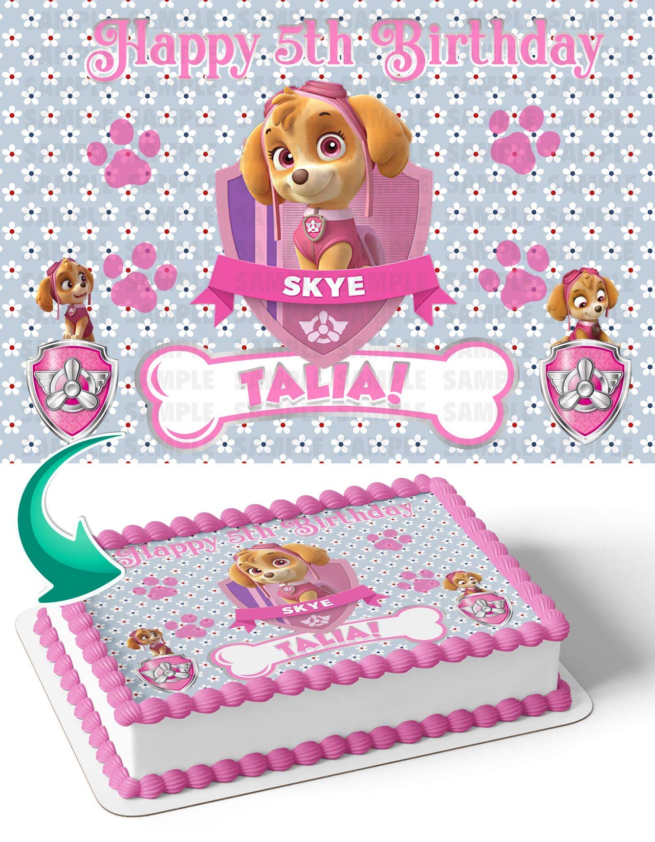 pastel paw patrol niña