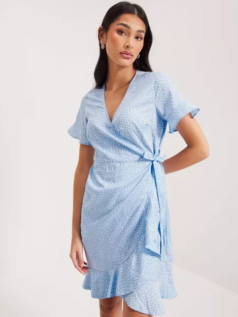 vero moda wrap dress blue