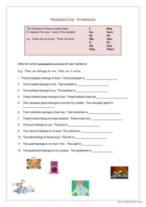 possessive pronouns exercises doc