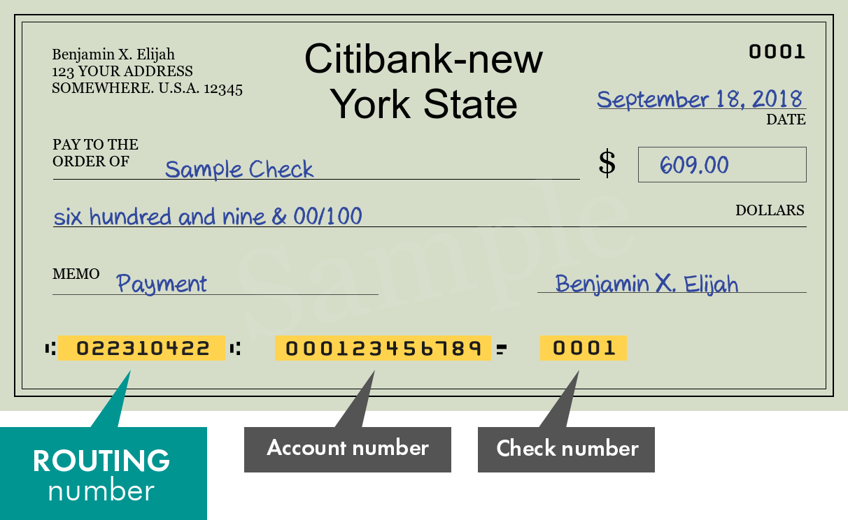 citibank transit number