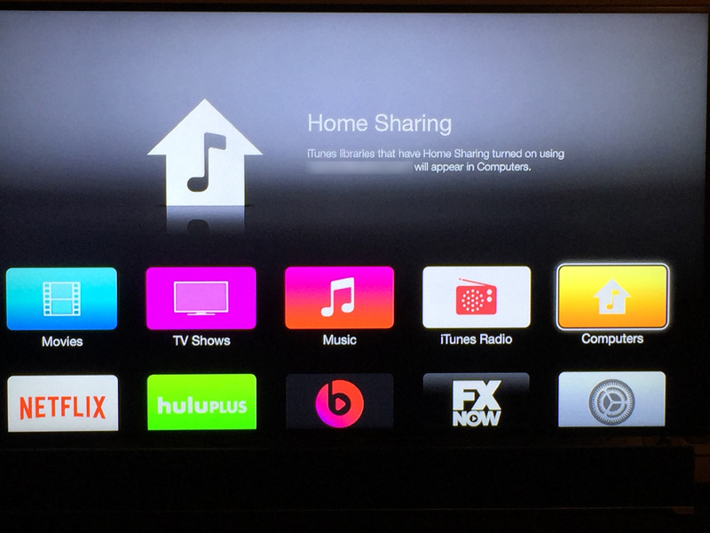 home sharing apple tv