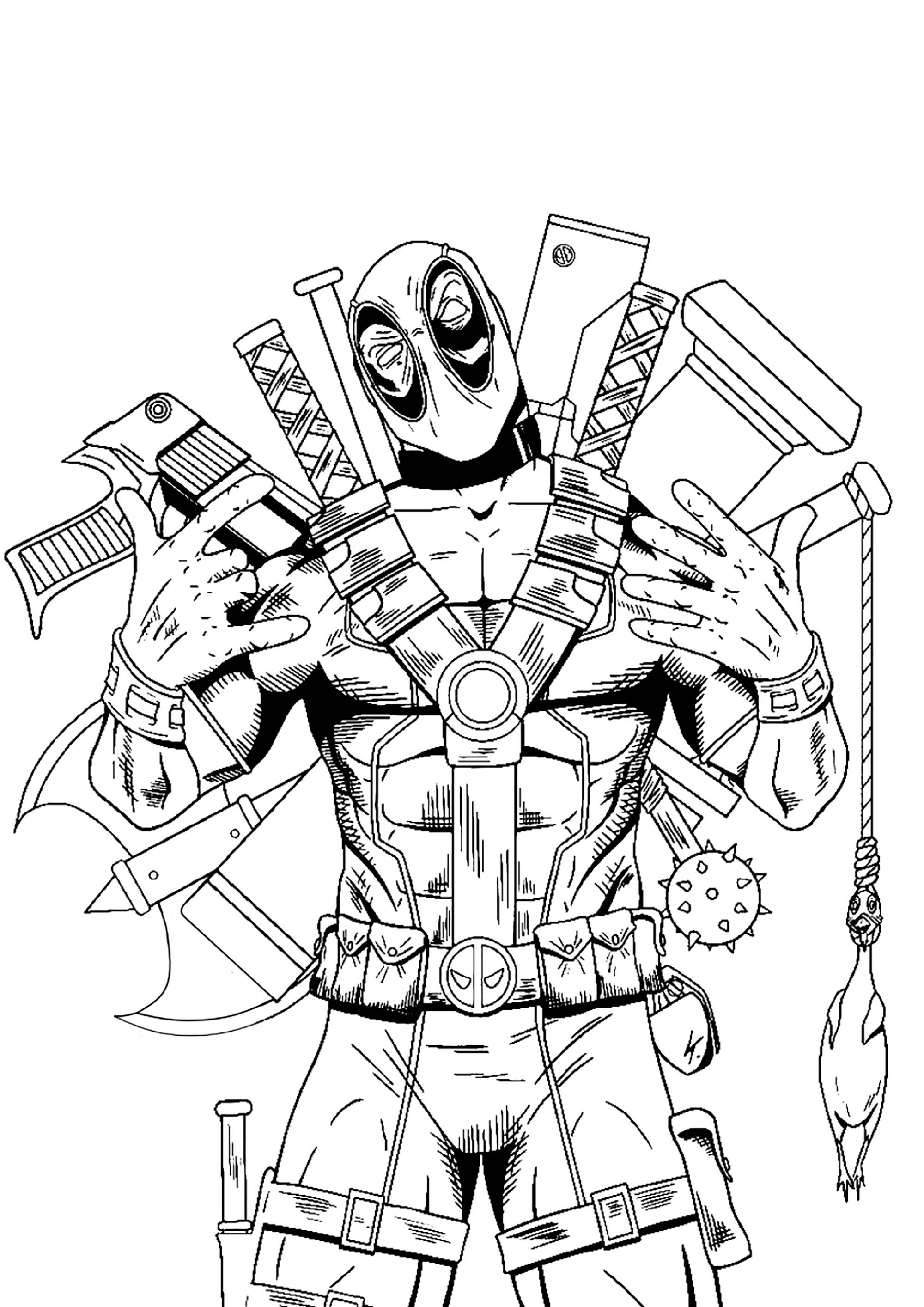 deadpool coloring sheets