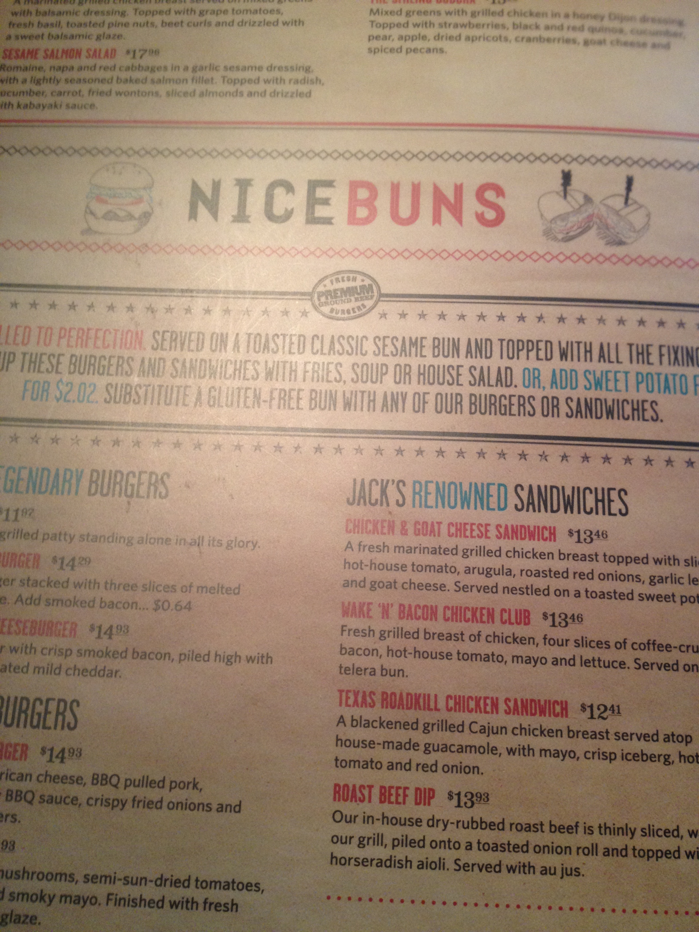 jack astors gluten free