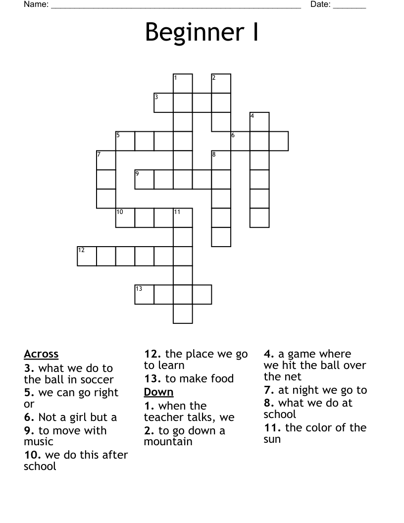 beginners crossword clue 8 letters