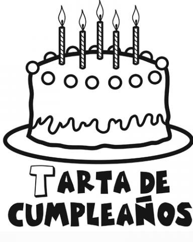 dibujo para pintar de cumpleaños