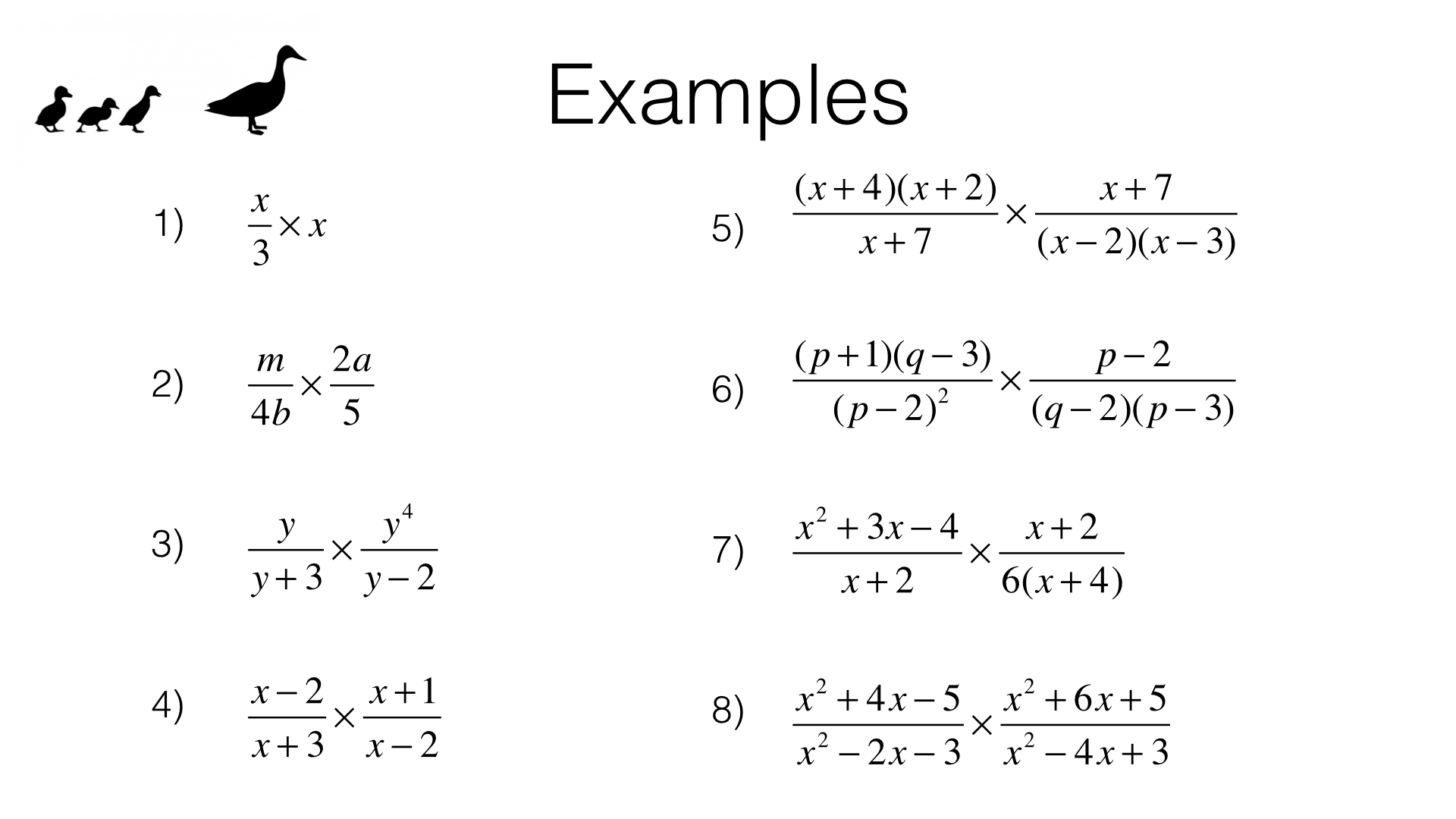 multiplying algebraic fractions worksheet