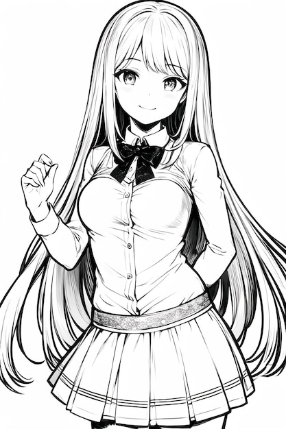 personajes de anime en blanco y negro