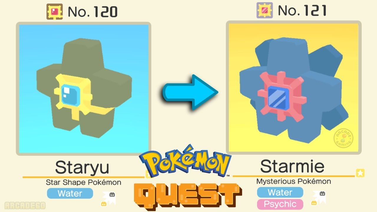 how to evolve staryu in pokemon quest