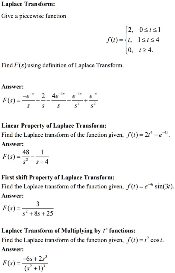 laplace transformation of piecewise functions