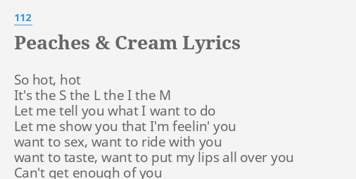 peaches and cream lyrics