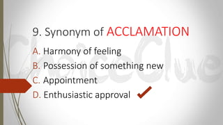 acclamation synonym