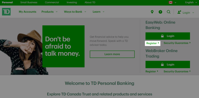 td bank online banking