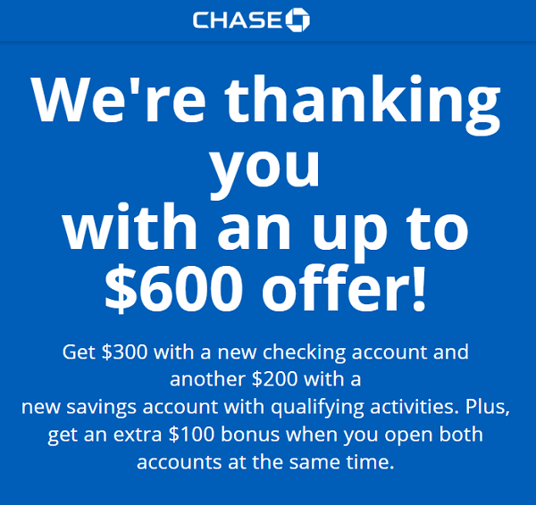 chase bank promotions