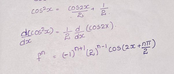 differentiation of cos 2x