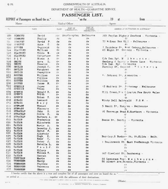 10 poms passenger list