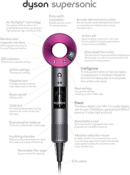 dyson hair dryer specs