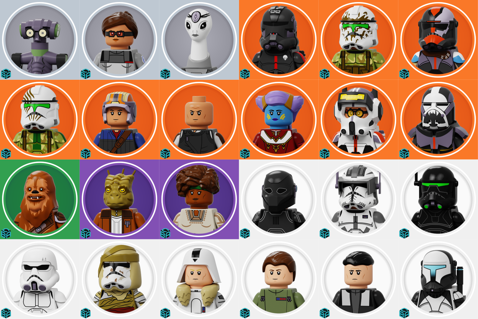 lego star wars character circles