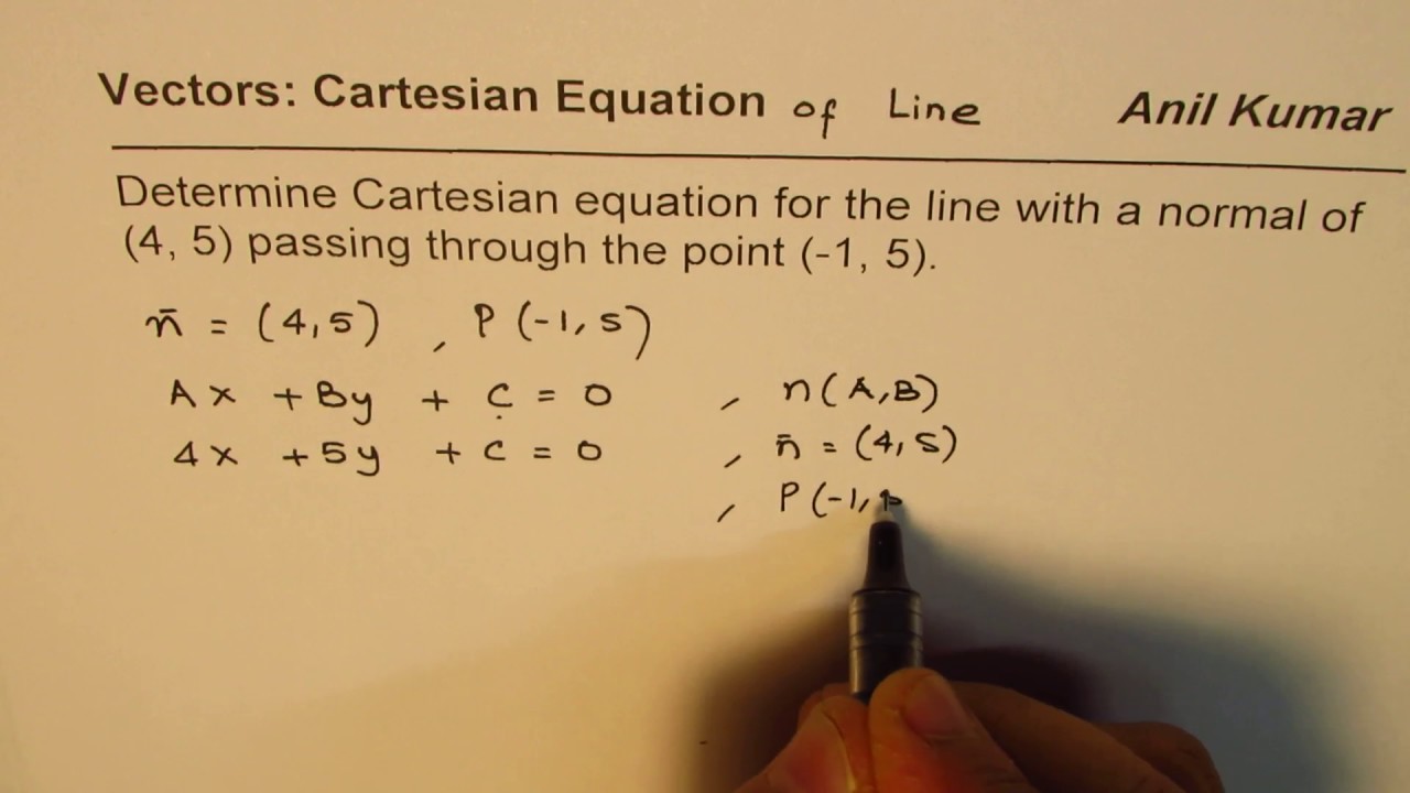 cartesian equation of a line