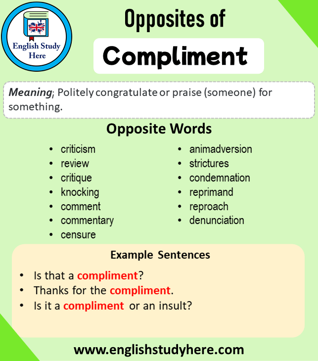 antonyms of compliment