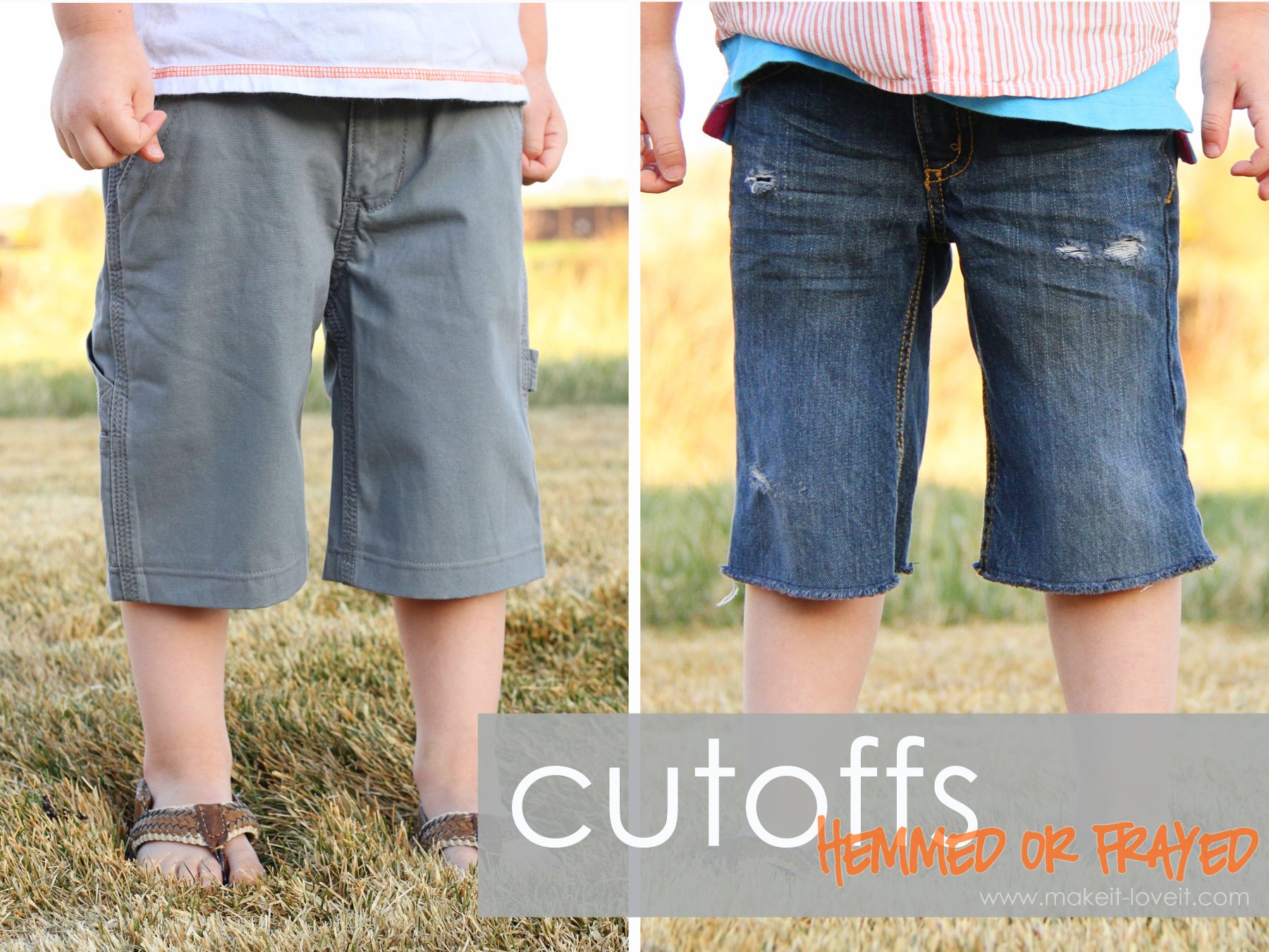 how to cut pants into shorts evenly