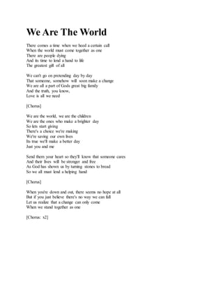 lyrics to we are the world