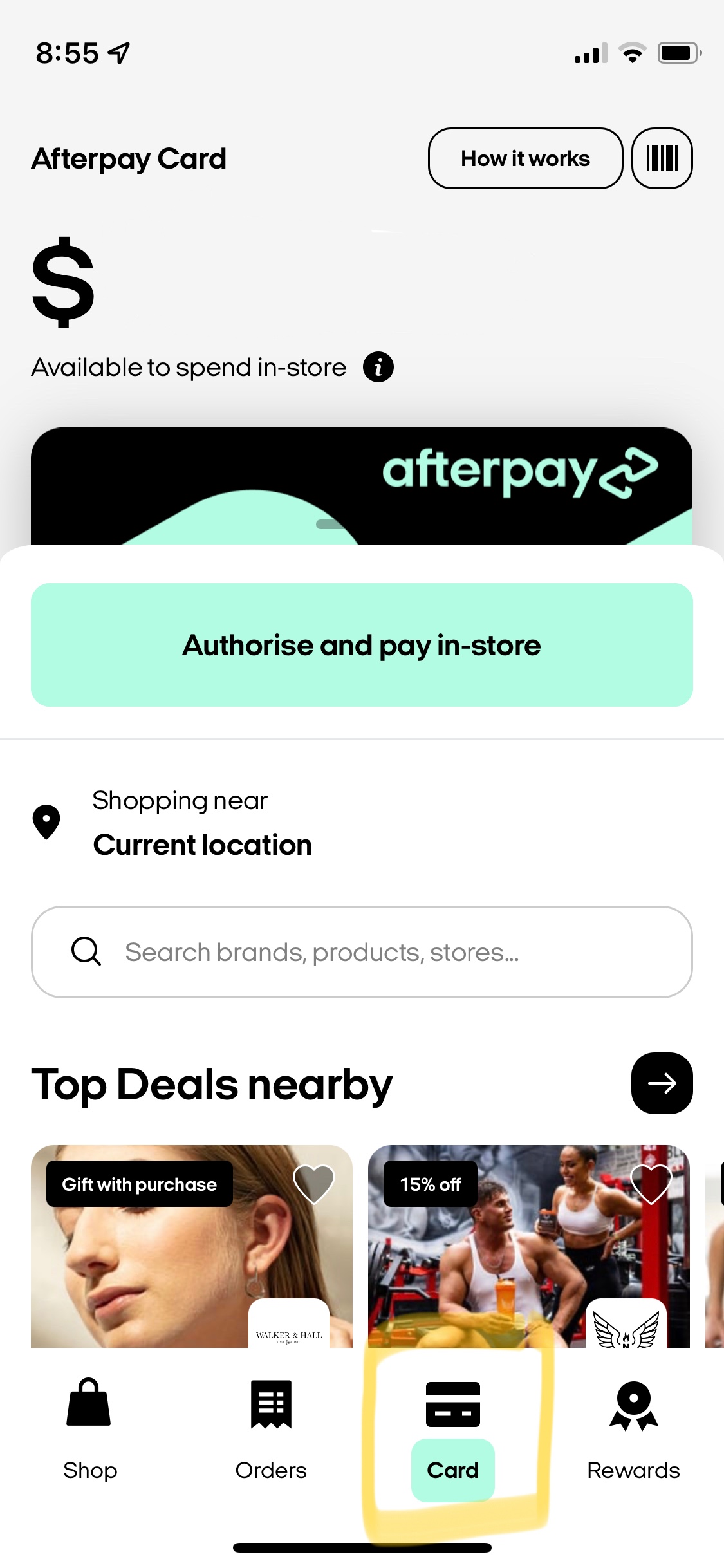 how to set up afterpay card on iphone