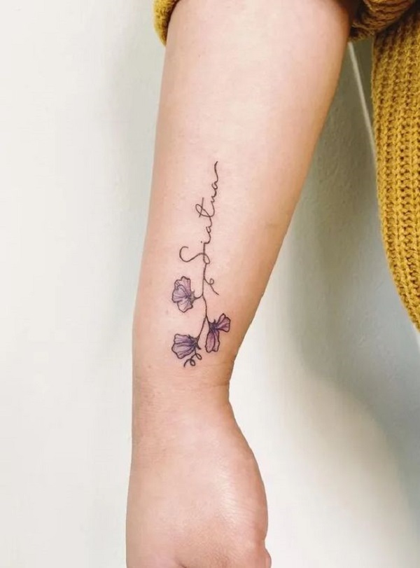 minimalist orchid tattoo