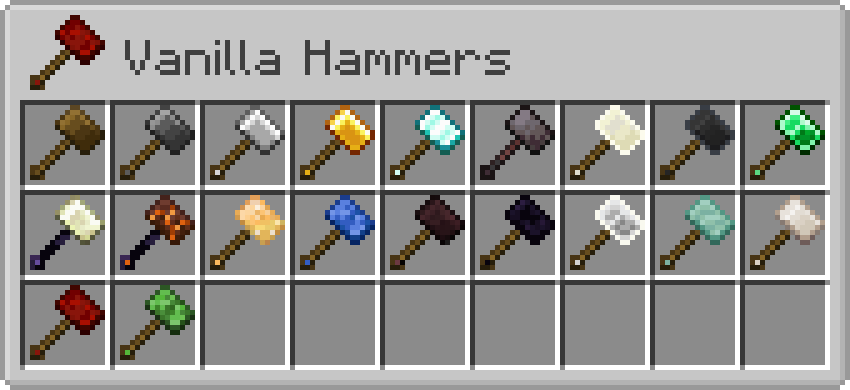 minecraft vanilla hammers mod