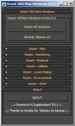 how to reset 3ds max