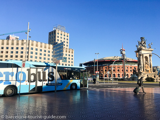 aerobus barcelona catalunya stop