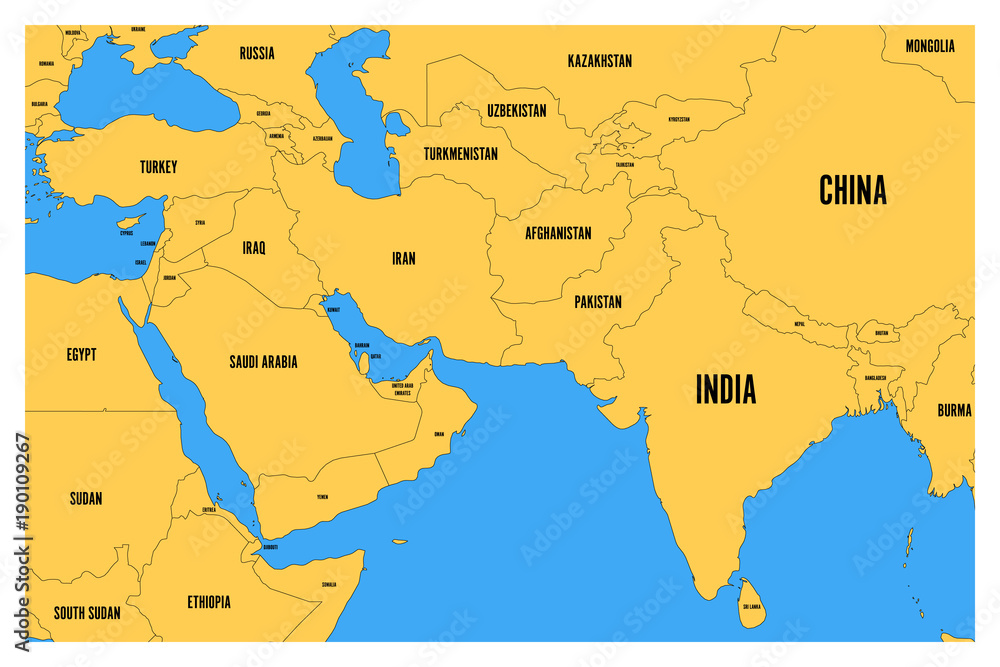 simple map asia