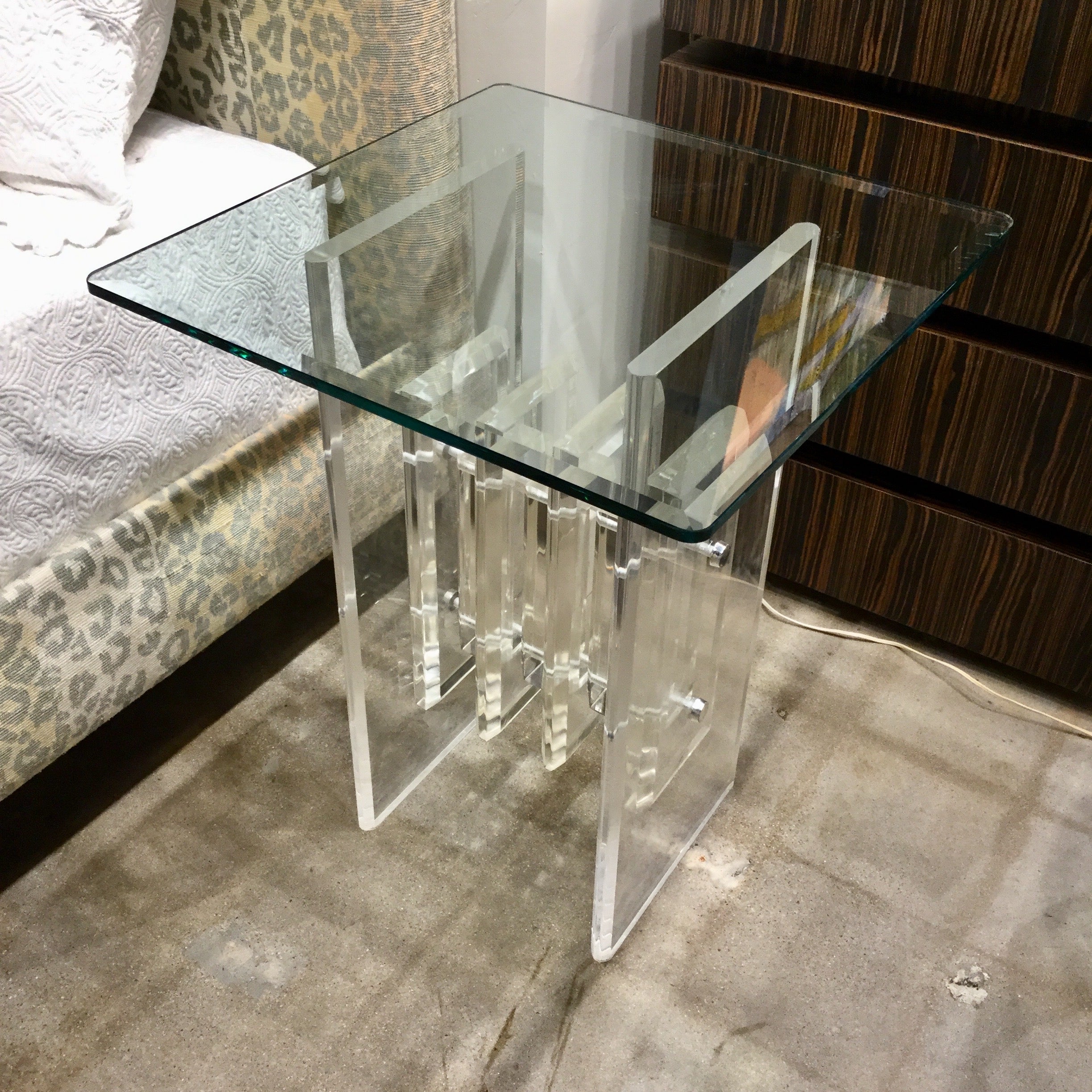 lucite side table