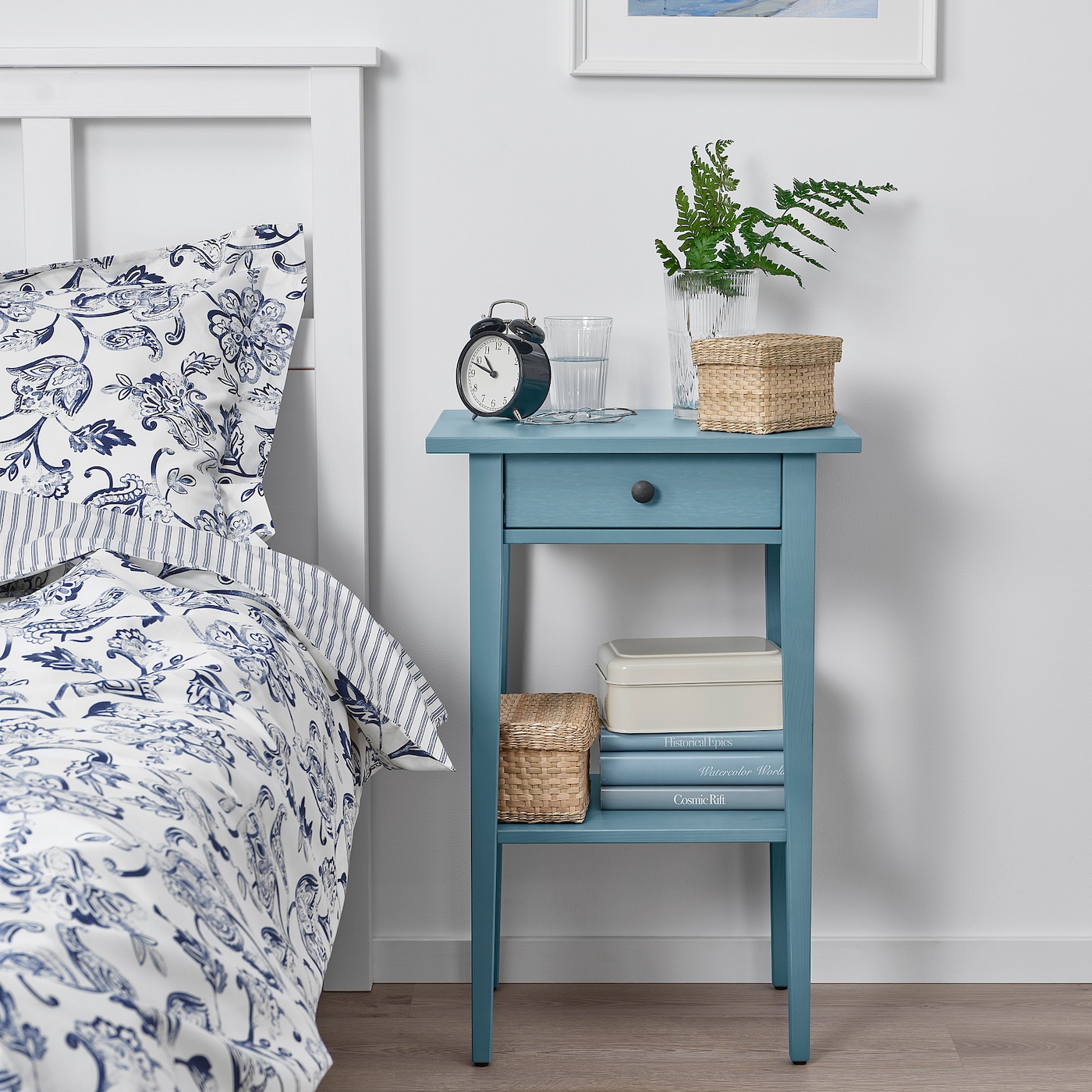 blue bedside table ikea