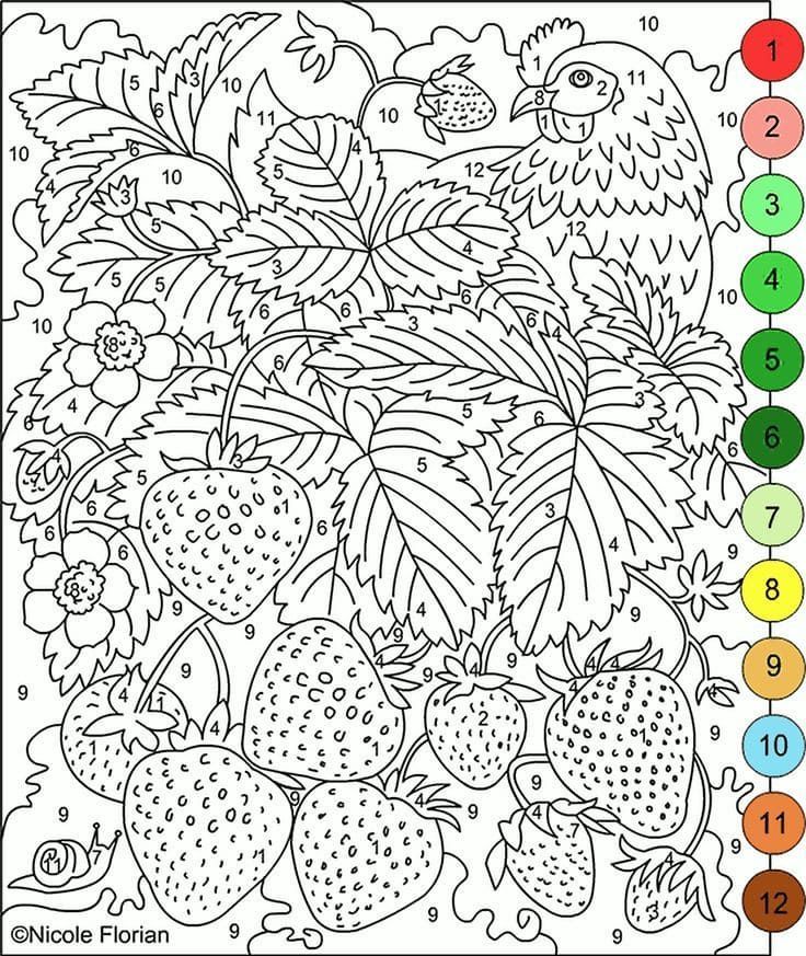 dibujos para colorear por números para imprimir pdf