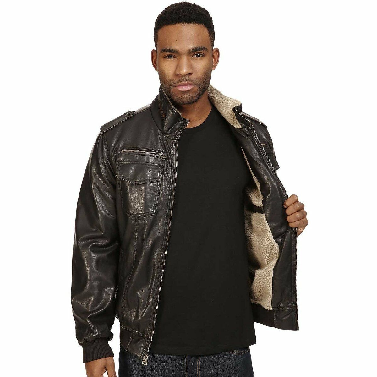 levis faux leather jacket mens