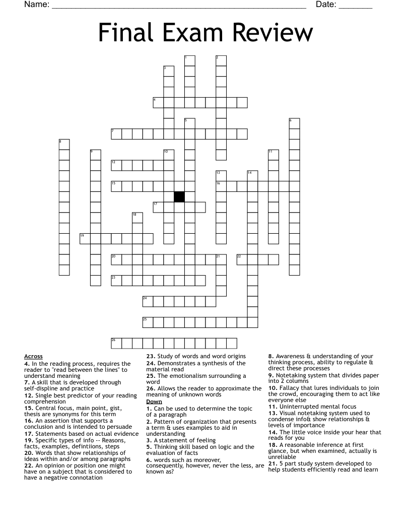 exam supervisor crossword clue