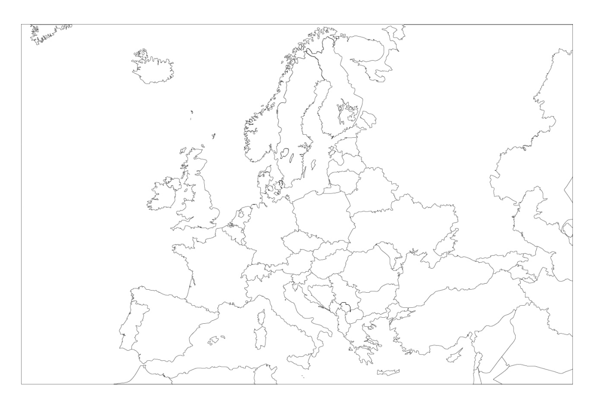 mapa del continente europeo blanco y negro