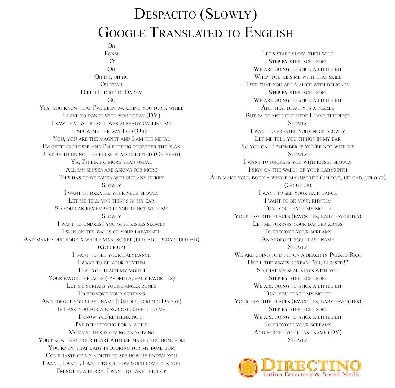 translate the song despacito