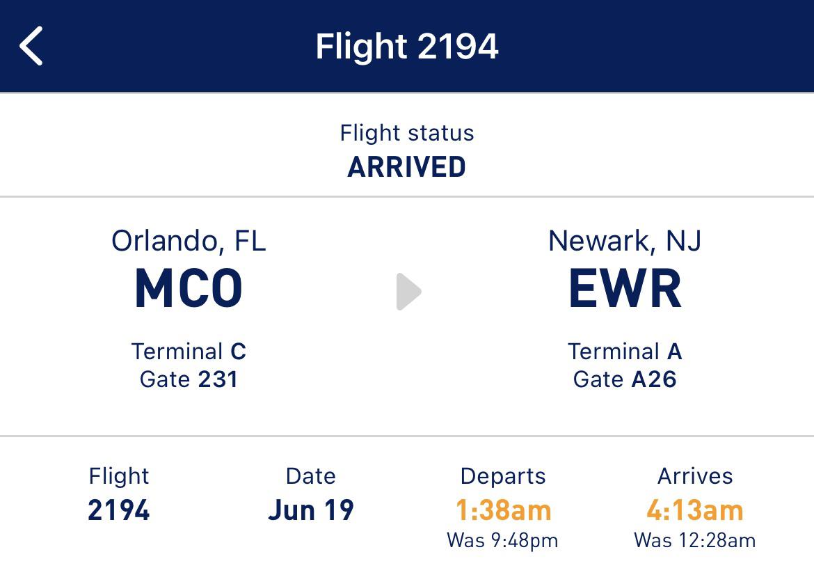 newark airport jetblue flight status