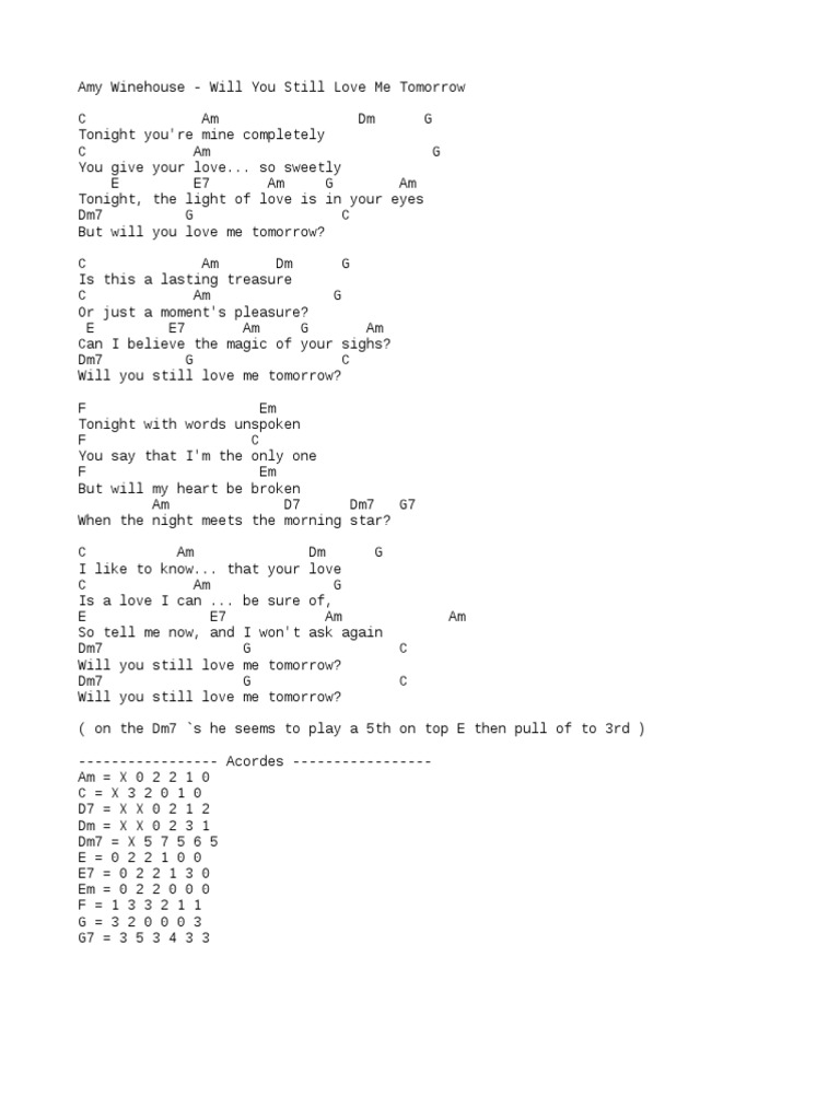 will you still love me tomorrow lyrics