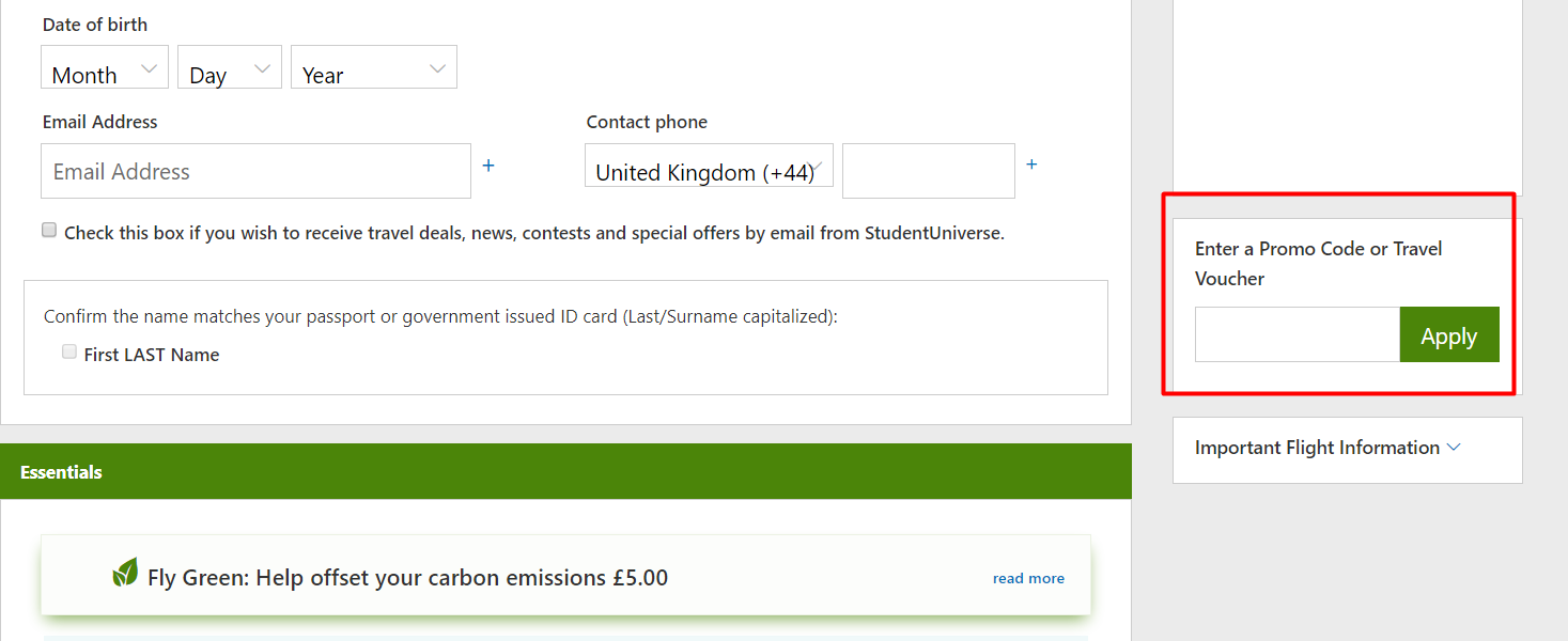 studentuniverse coupon