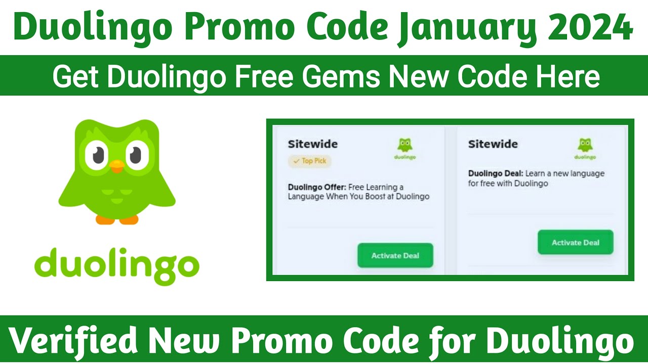 duolingo promo code free gems