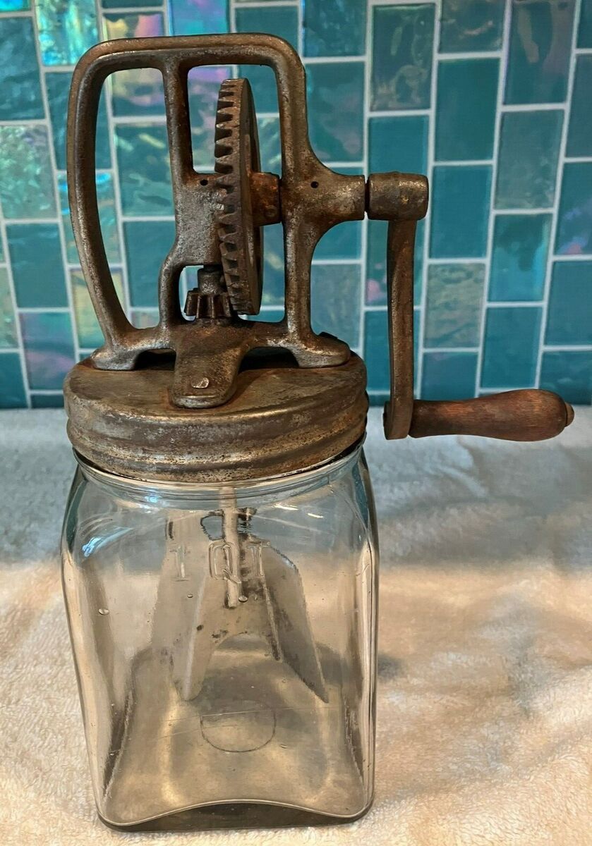 vintage butter churn jar