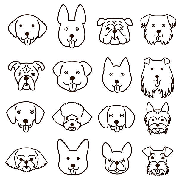 black and white dog clip art