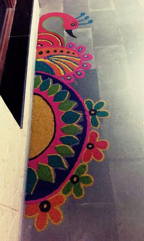 rangoli design wall side