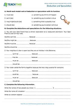 modals of deduction exercises