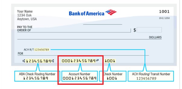 bank of america routing number oregon