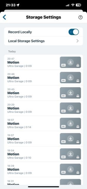 arlo not recording to local storage